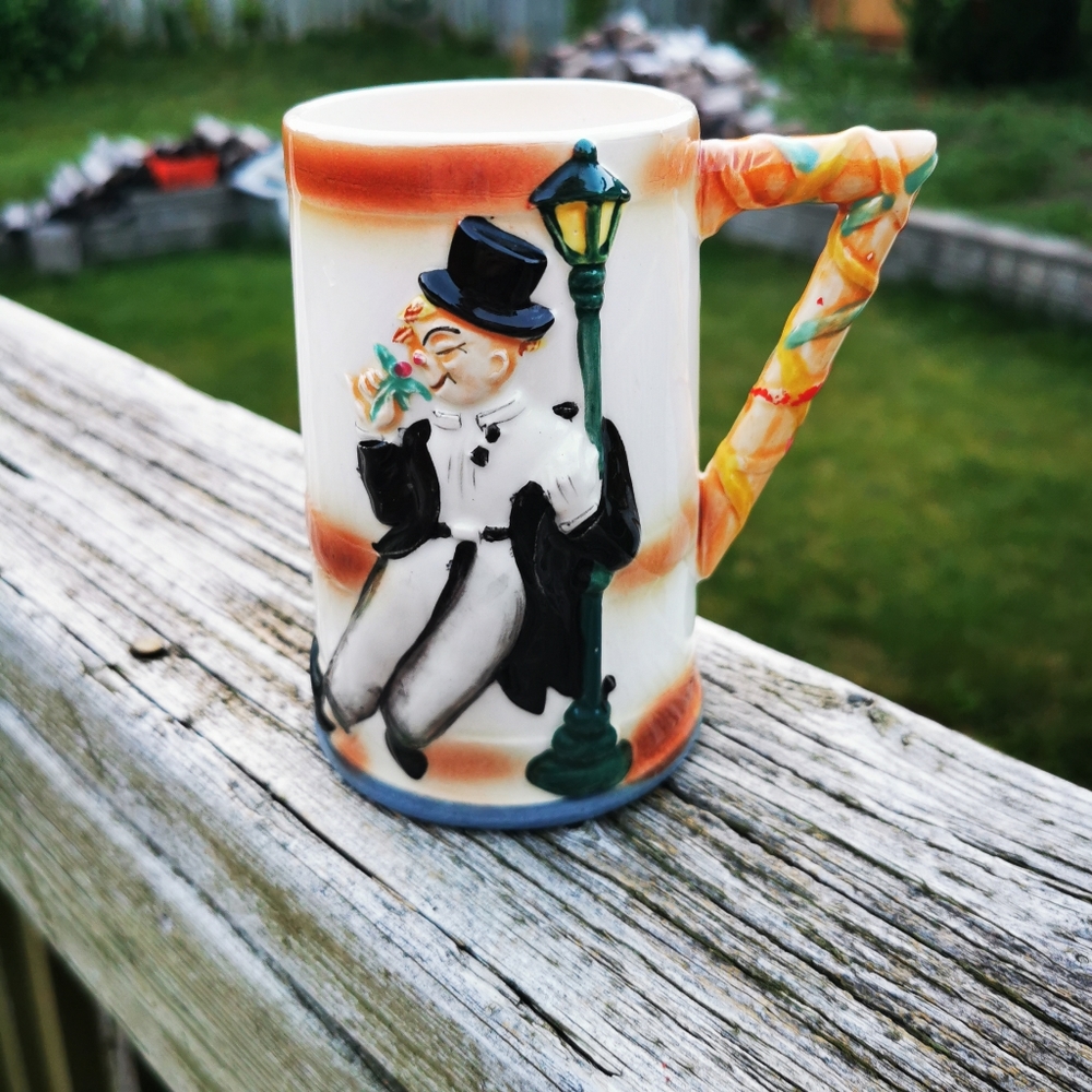Vintage Drunk Man Show Me The Way to Go Home Porcelain Beer Stein Japan